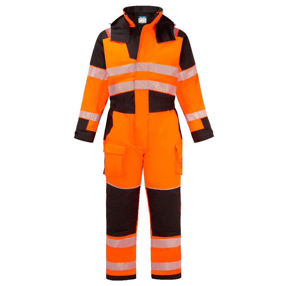 Portwest PW3 Modaflame Rain+ Hi-Vis Multi-Norm FR Winter Coverall Orange/Black