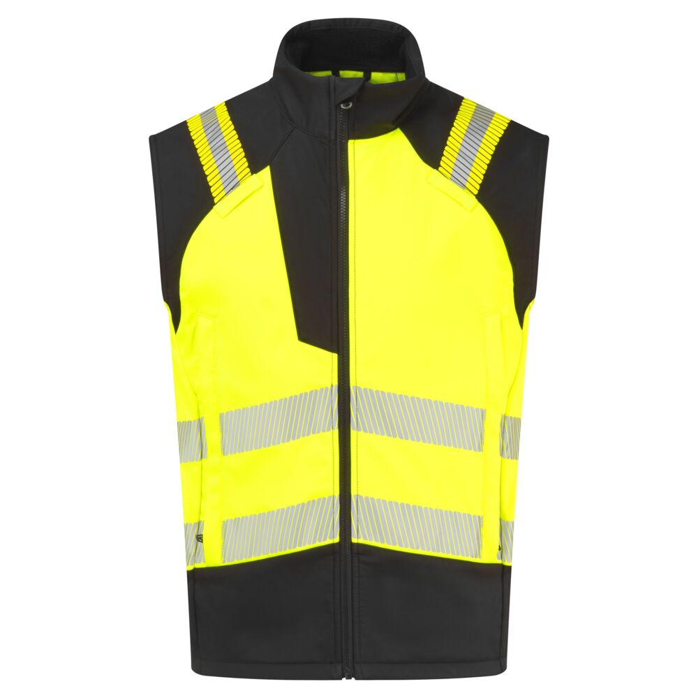 Portwest PW3 Modaflame Softshell Hi-Vis FR Gilet Yellow/Black