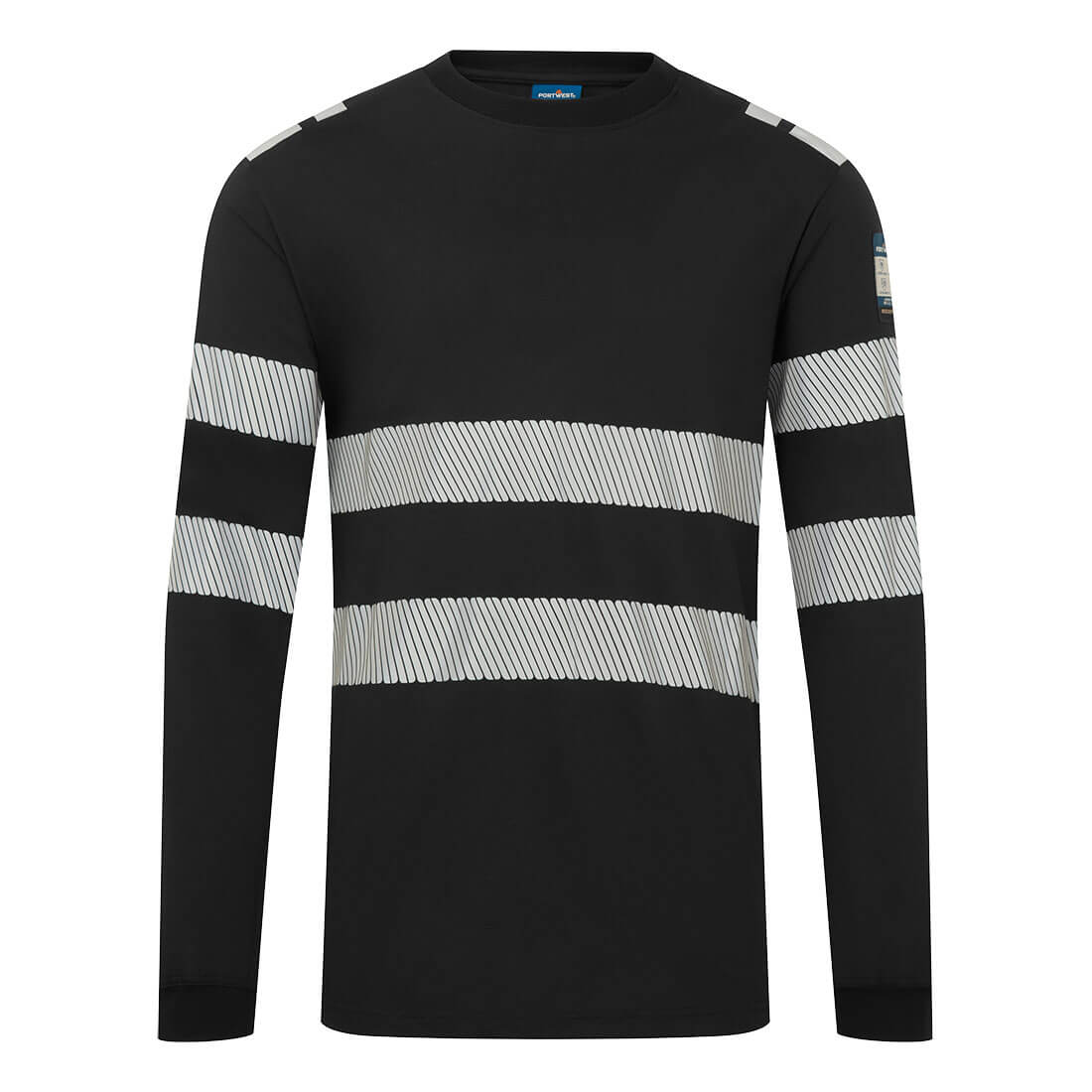 Portwest PW3 Modaflame Knit FR Long Sleeve T-Shirt Black