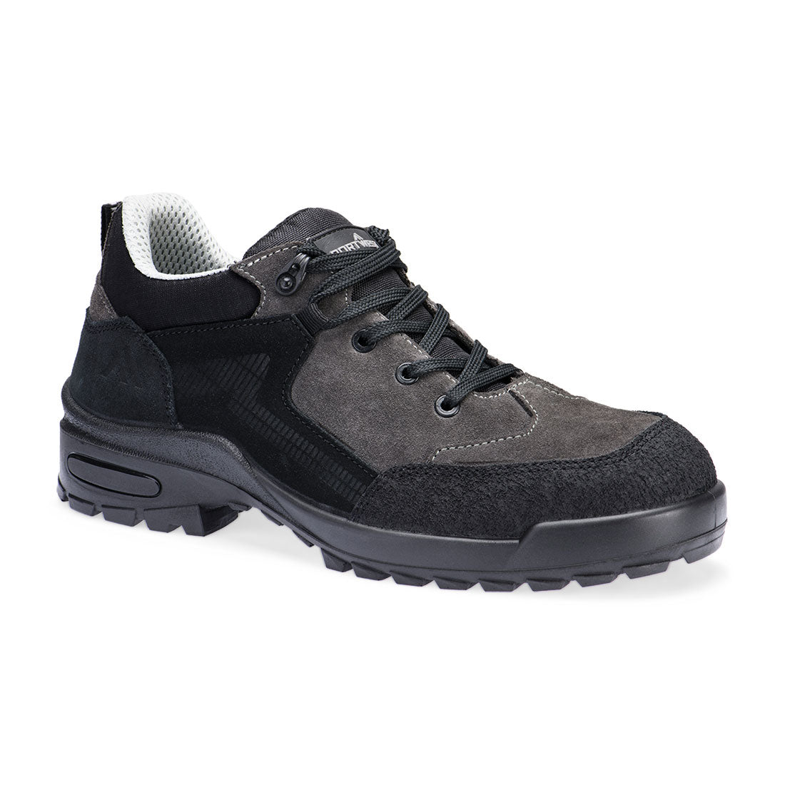 Portwest Steel Suede Leather Low Shoe S3L CI FO SR Black/Grey