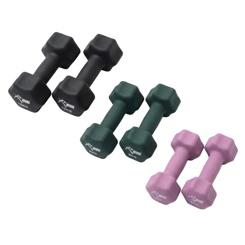 Rival Neoprene Dumbbells Studio Pack - 6kg, 8kg, 10kg
