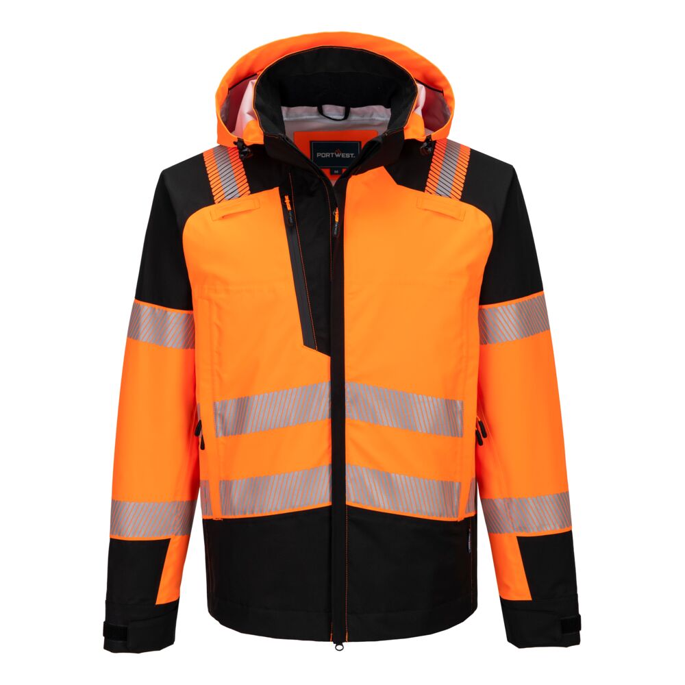 Portwest PW3 Hi-Vis Rain Jacket (3L) Orange/Black
