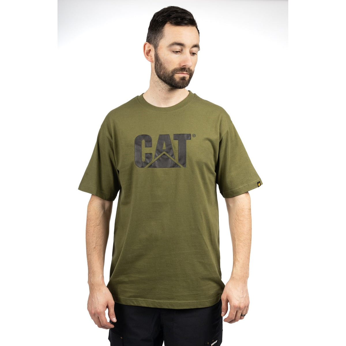 Caterpillar Mens Trademark Logo T-Shirt Chive