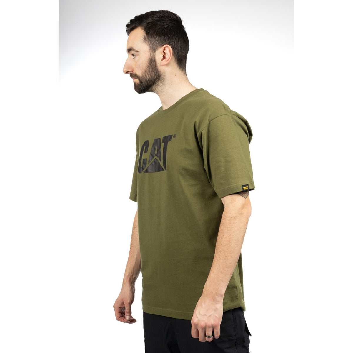 Caterpillar Mens Trademark Logo T-Shirt Chive