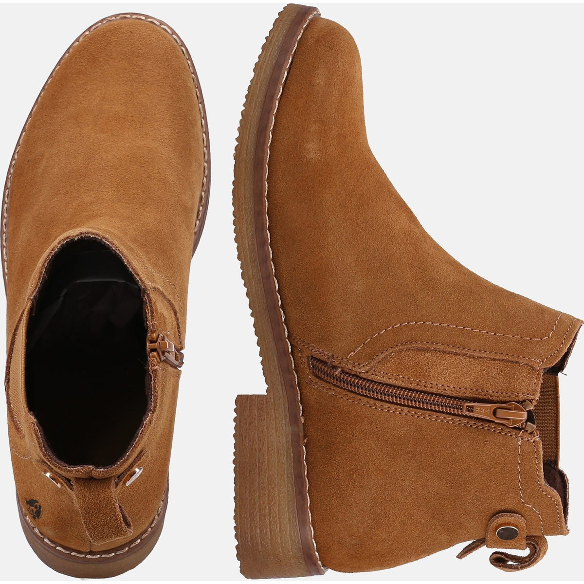 Hush Puppies Womens Maddy Ladies Ankle Boots Tan