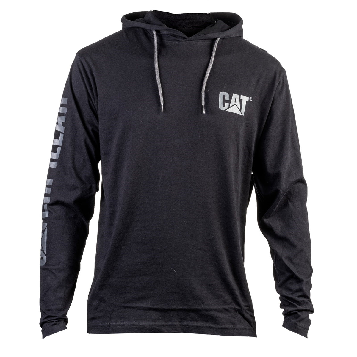 Caterpillar Mens Hooded Long Sleeve Tee Black