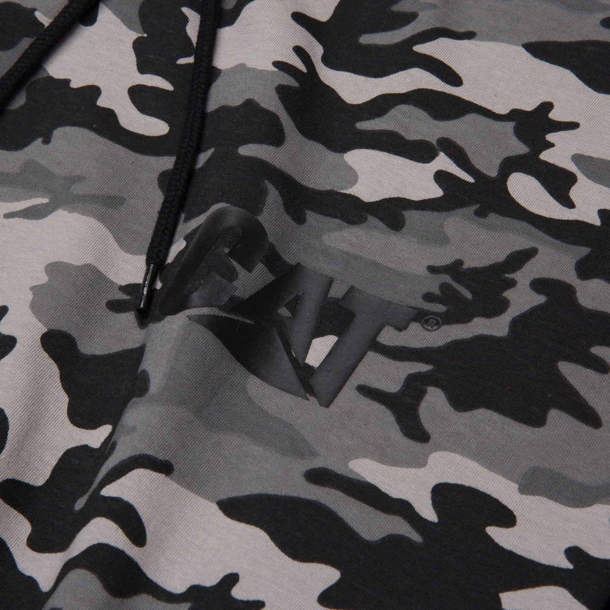 Caterpillar Mens Hooded Long Sleeve Tee Stone Camo