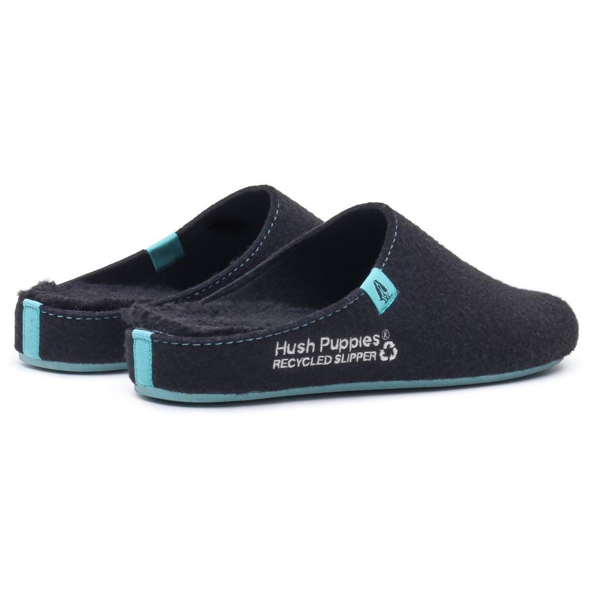 Hush Puppies Mens The Good Slipper Black Turquoise