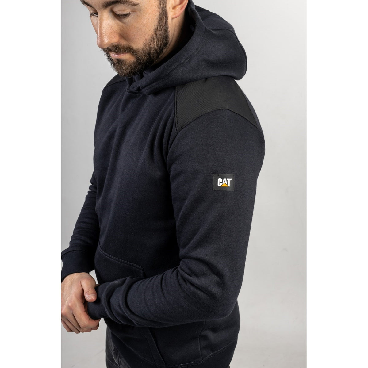 Caterpillar Mens Essentials Hooded Sweatshirt Navy