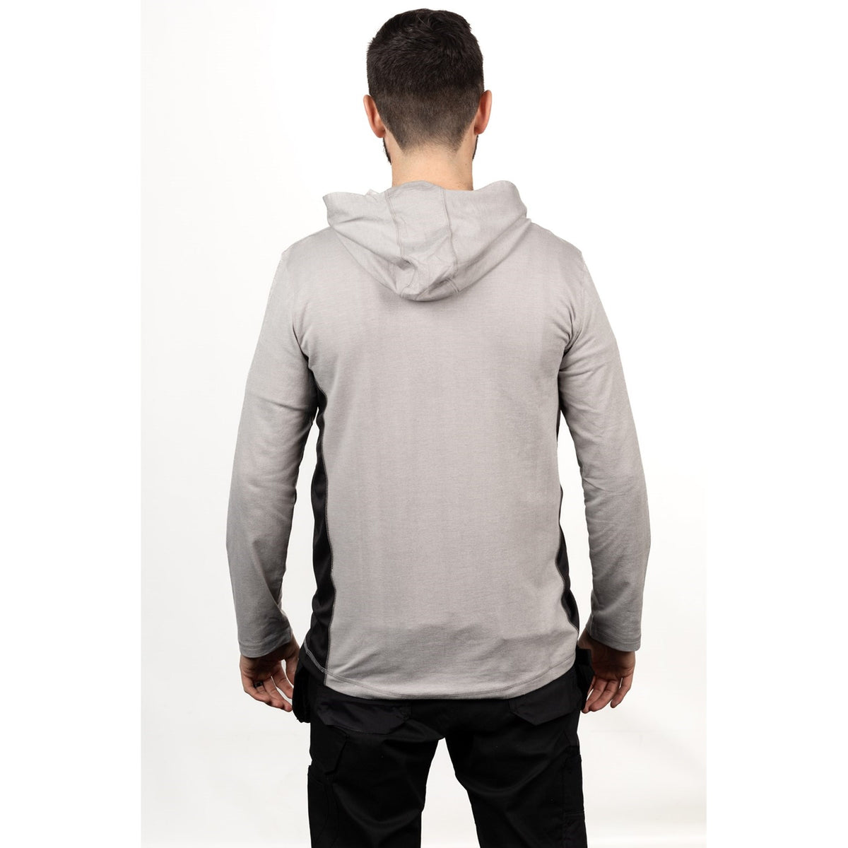 Caterpillar Mens Coolmax Quarter Zip Hoodie Heather Grey