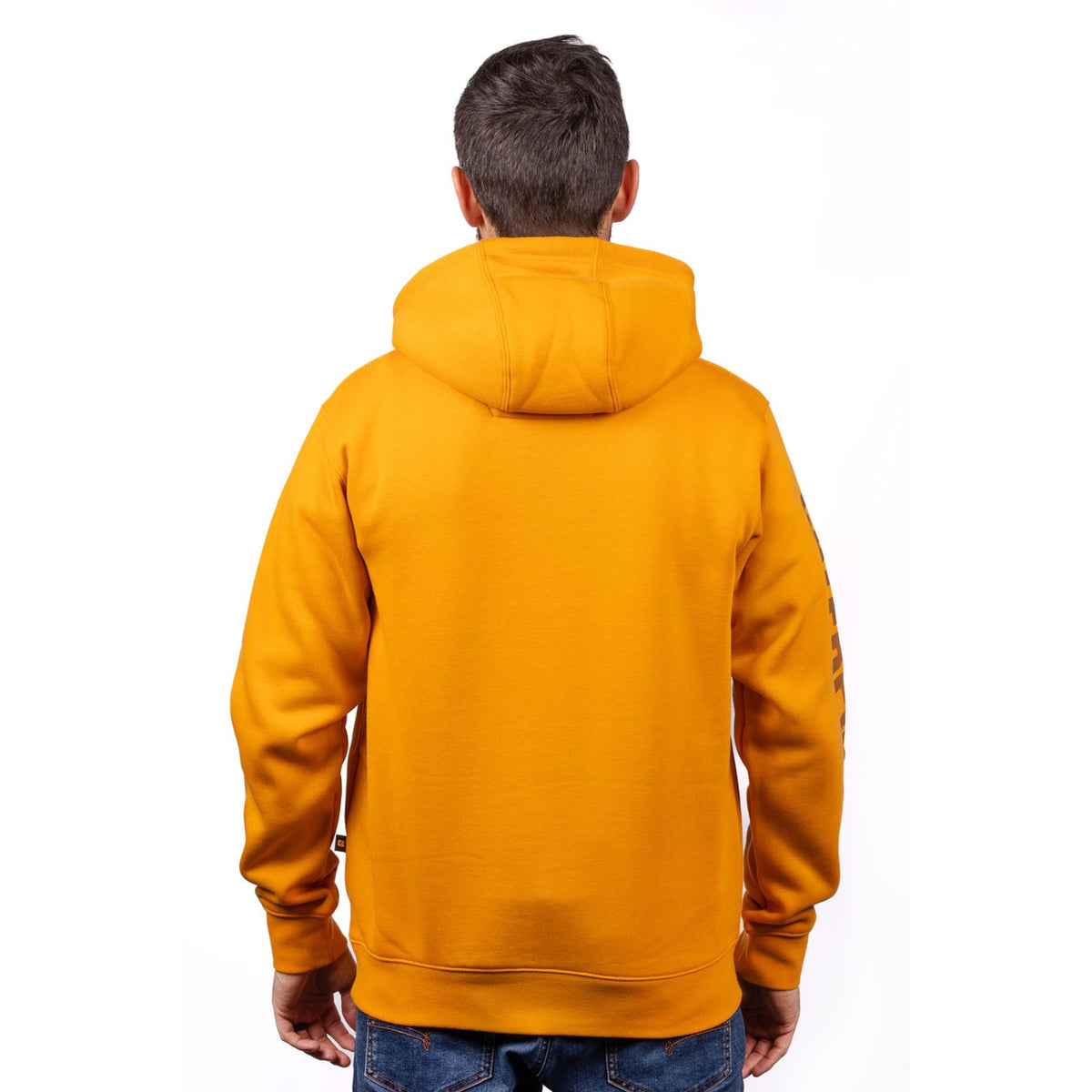 Caterpillar Mens Trademark Banner Hooded Sweatshirt Yellow