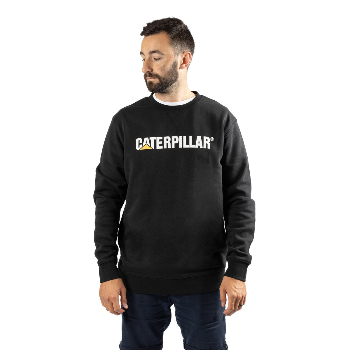 Caterpillar Mens Midweight Crewneck Sweatshirt Black