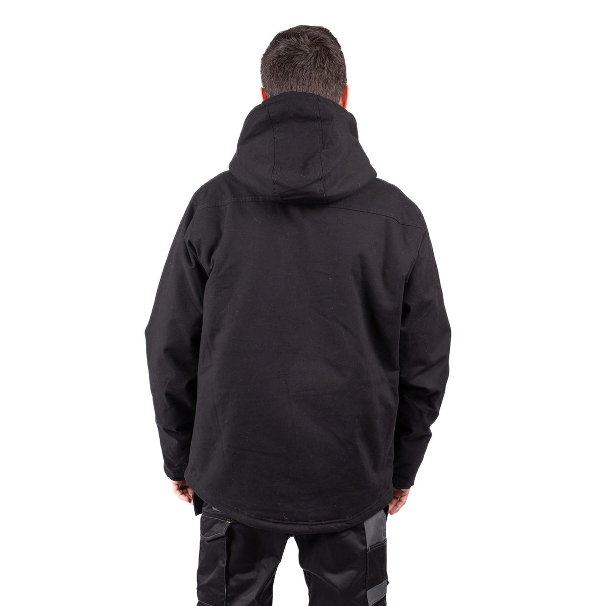 Caterpillar Mens Hooded Sherpa Lined Jacket Black