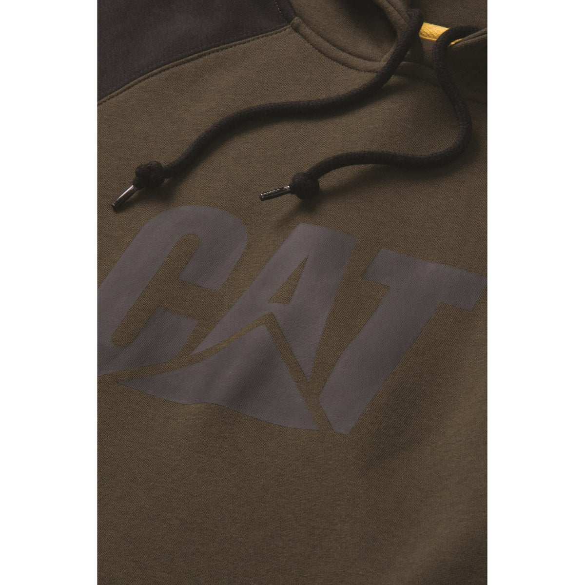 Caterpillar Mens Raglan Hooded Sweatshirt Army Moss/Black