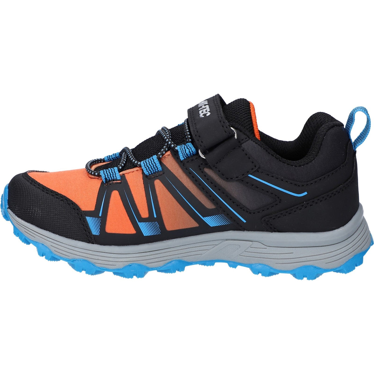 Hi-Tec Junior Kids SCRAPPY LOW WP JR Trail Shoe Black/Blue Danube/Flame