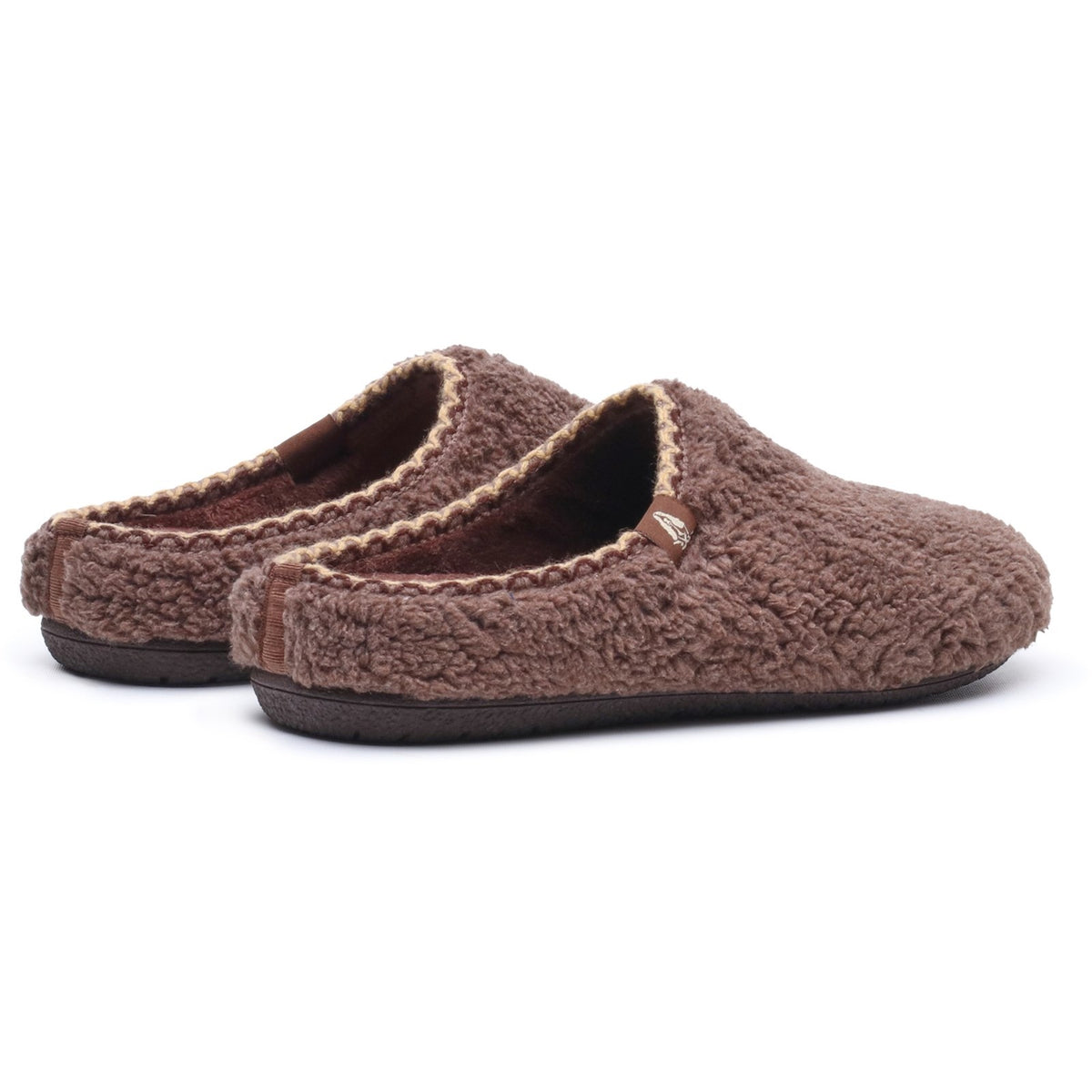 Hush Puppies Womens Good Slipper Teddy Mule Chocolate