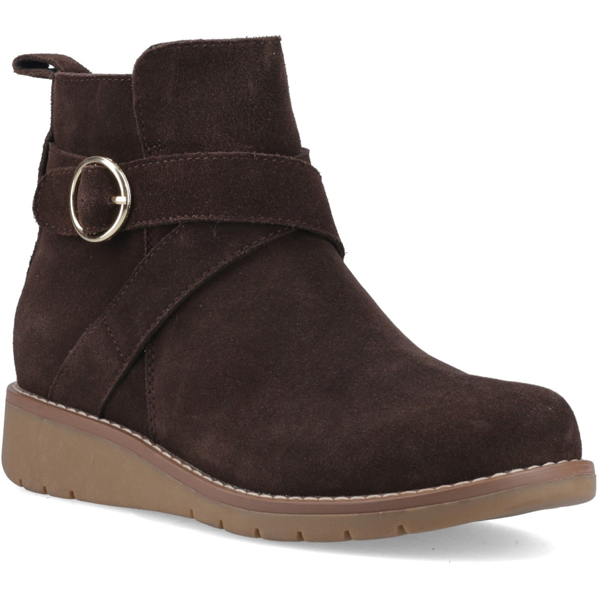 Hush Puppies Womens Lyra Buckle Boot Chocolate