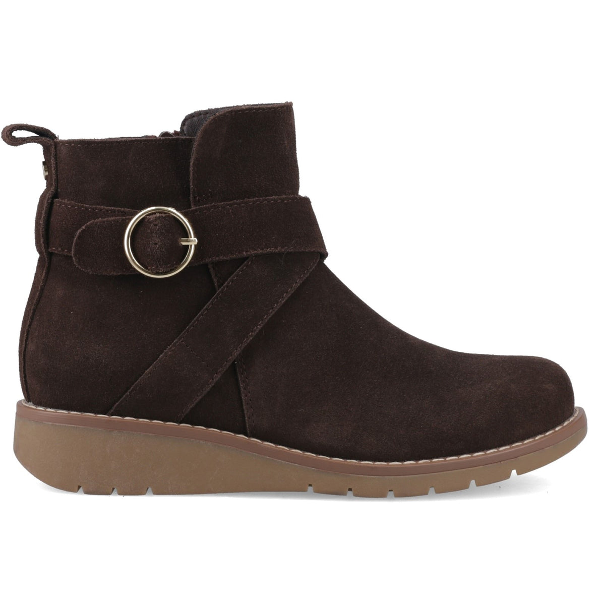 Hush Puppies Womens Lyra Buckle Boot Chocolate