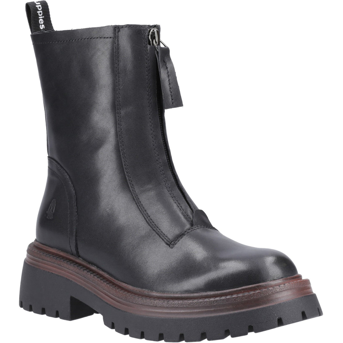 Hush Puppies Womens Roxanna Zip Boot Black Leather