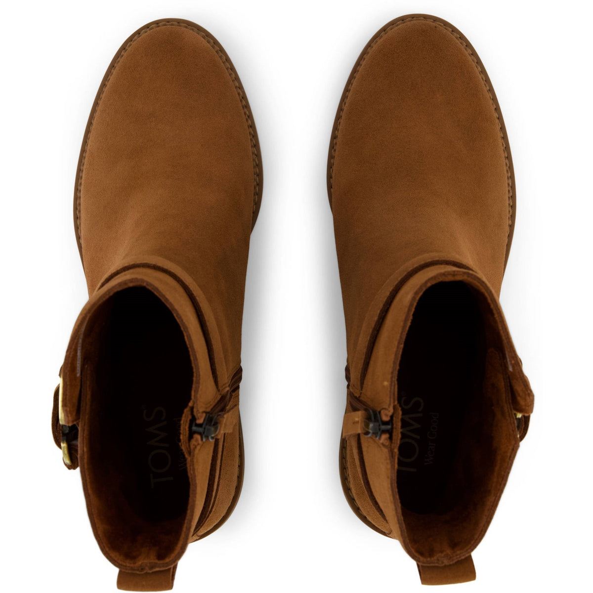 TOMS Womens Hailey Buckle Ankle Boot Amber Brown