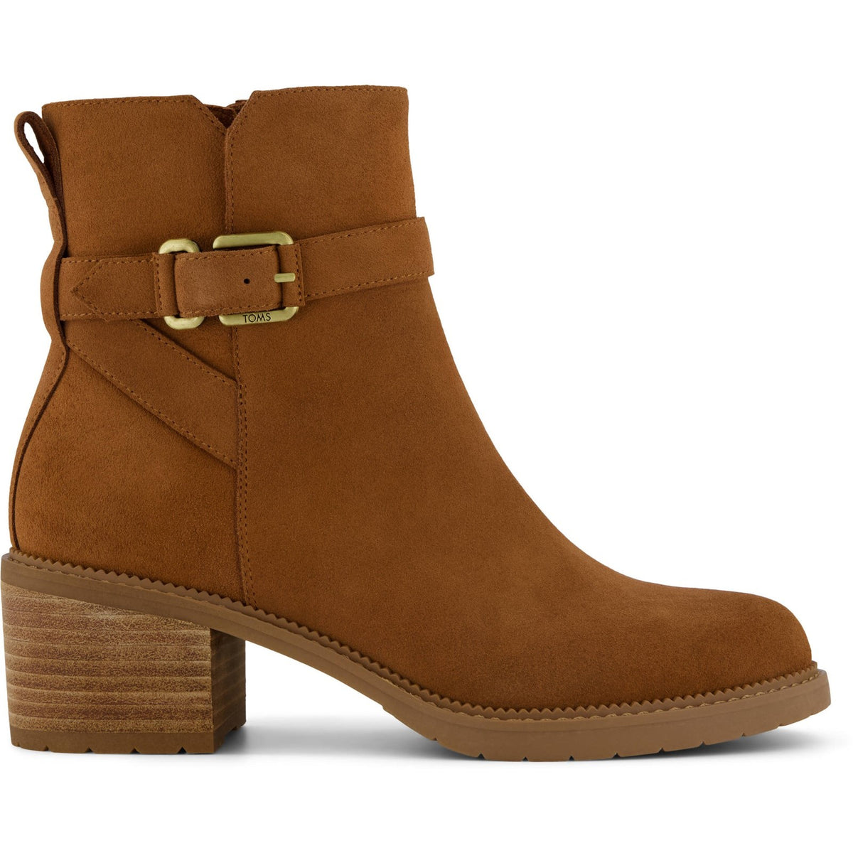 TOMS Womens Hailey Buckle Ankle Boot Amber Brown