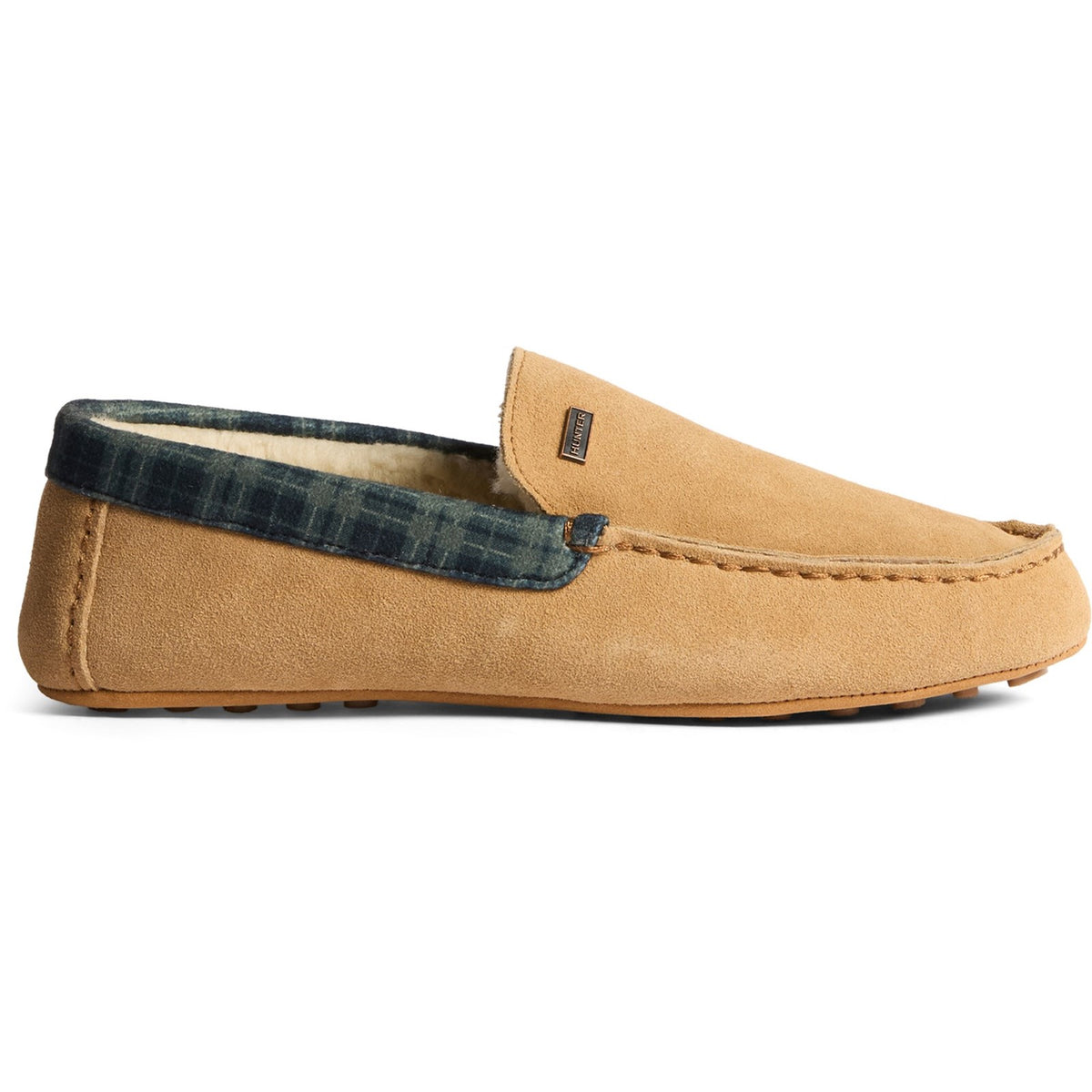 Hunter Mens Moccassin Slipper 078-NATURAL