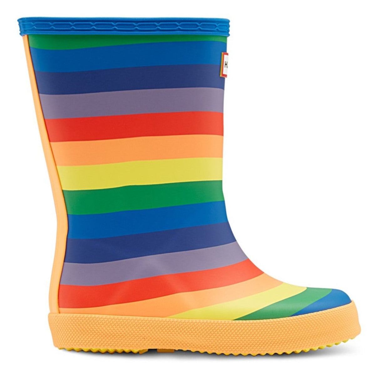 Hunter Junior Kids Original First Classic Rainbow Print Wellington Boots Multicoloured