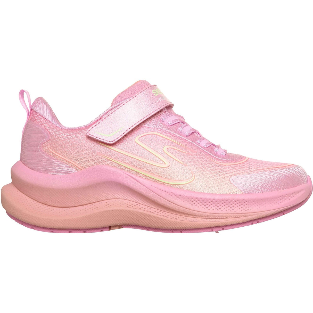 Skechers Junior Girls Microspec Advance Trainer Light Pink/Multi