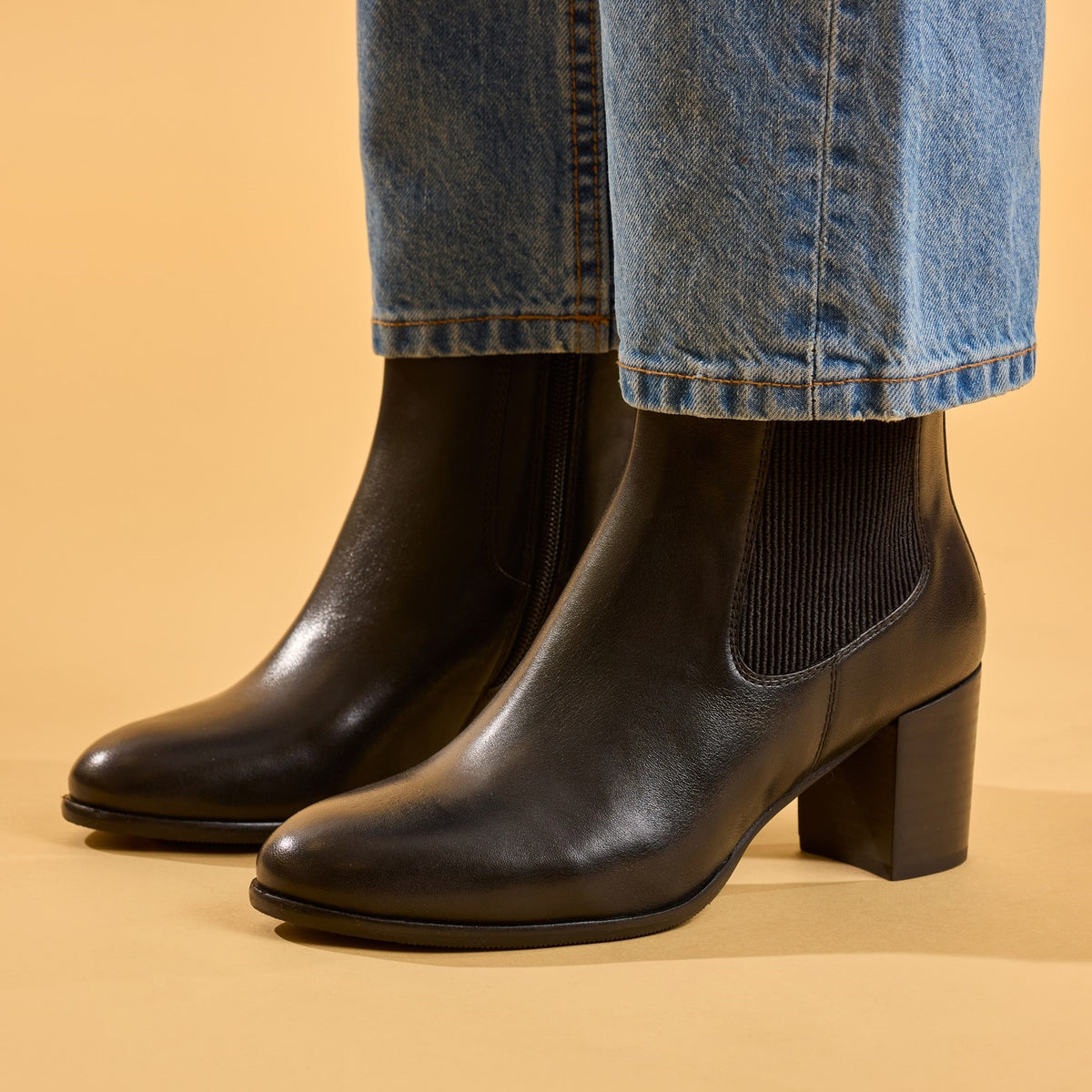 Hush Puppies Womens Camellia Heeled Boot BLACK