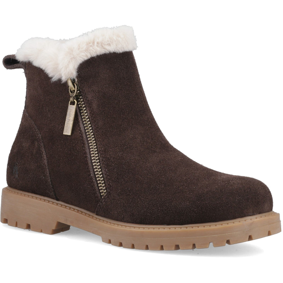 Hush Puppies Womens Hollis Zip Boot CHOCOLATE