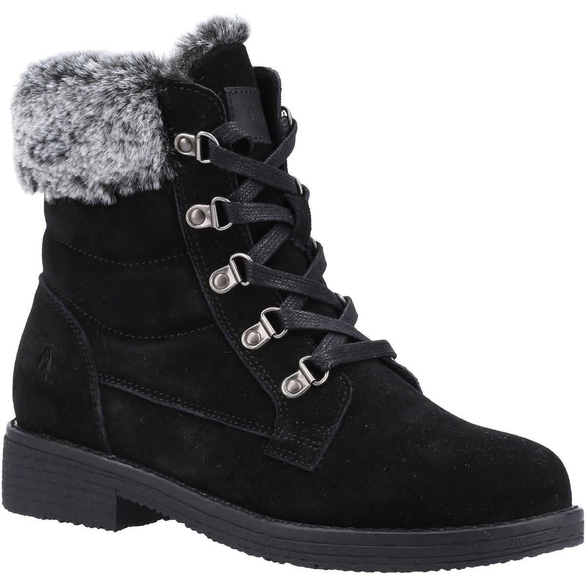 Hush Puppies Womens Florence Wide Fit Boot BLACK