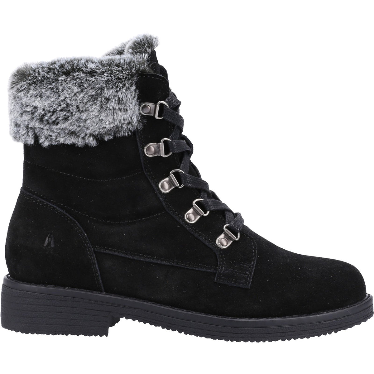 Hush Puppies Womens Florence Wide Fit Boot BLACK