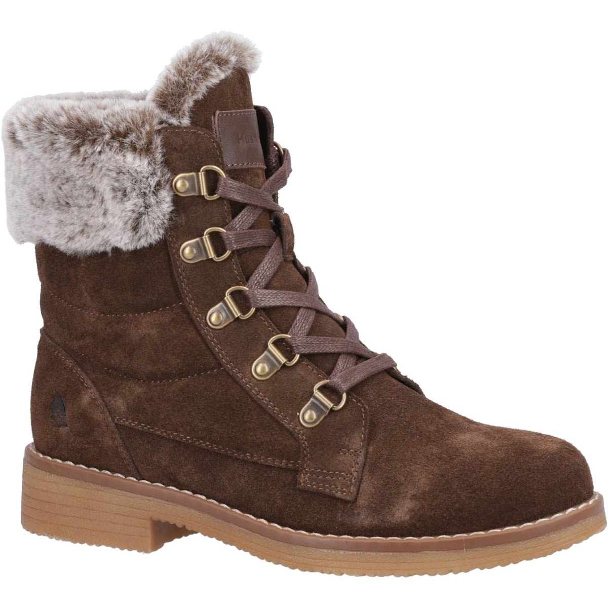 Hush Puppies Womens Florence Wide Fit Boot Chocolate