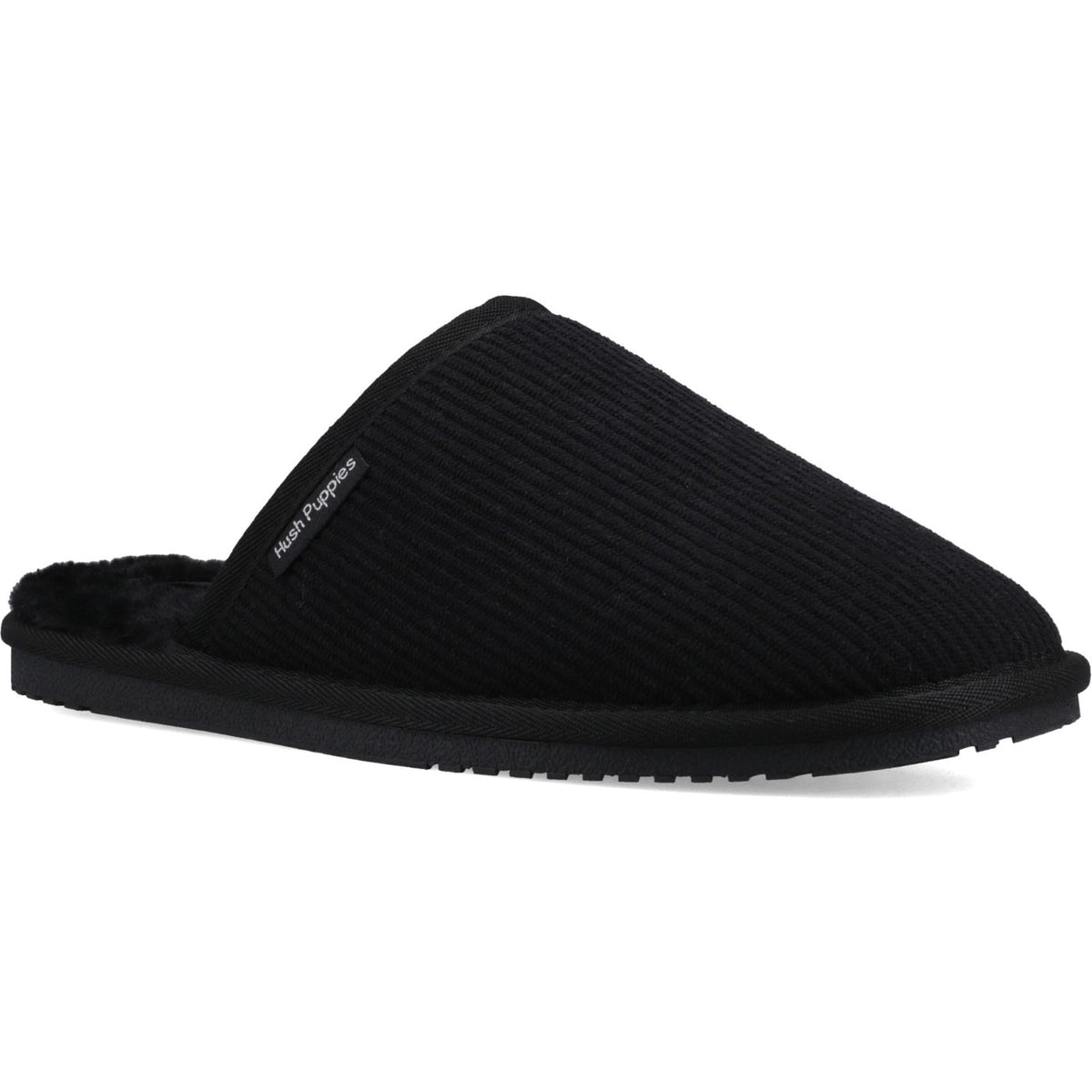 Hush Puppies Mens Coady Cord Slipper Black