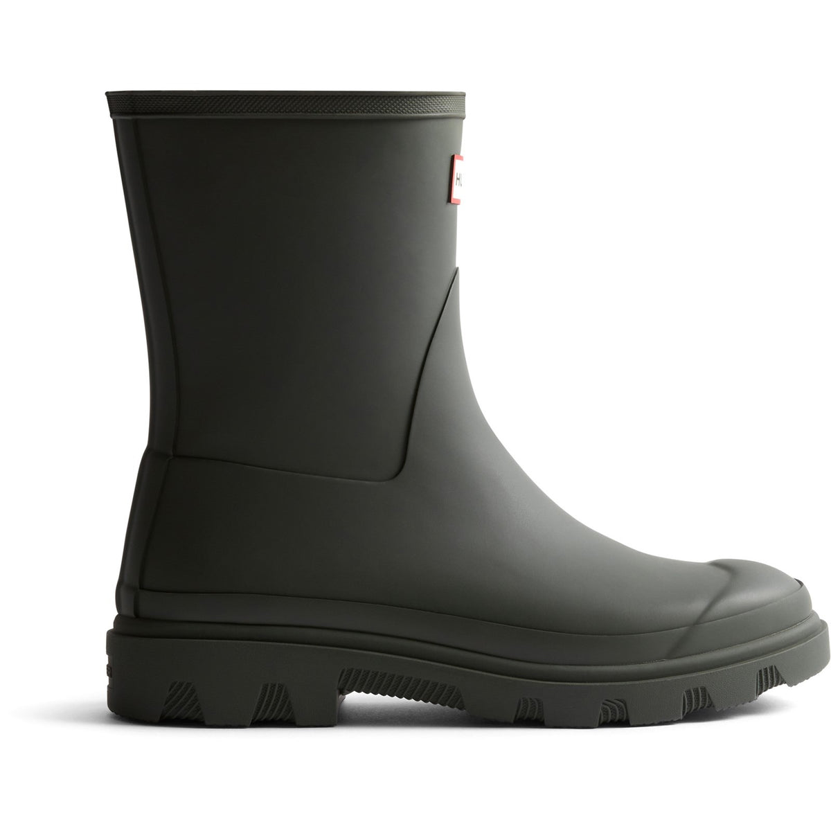 Hunter Mens Unisex Downpour Short Boot Dark Olive
