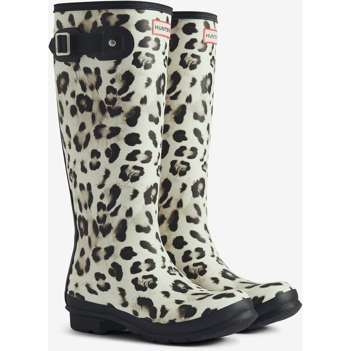 Hunter Womens WOMENS ORIGINAL TALL SNOW LEOPARD BOOT SNOW LEOPARD/BLACK