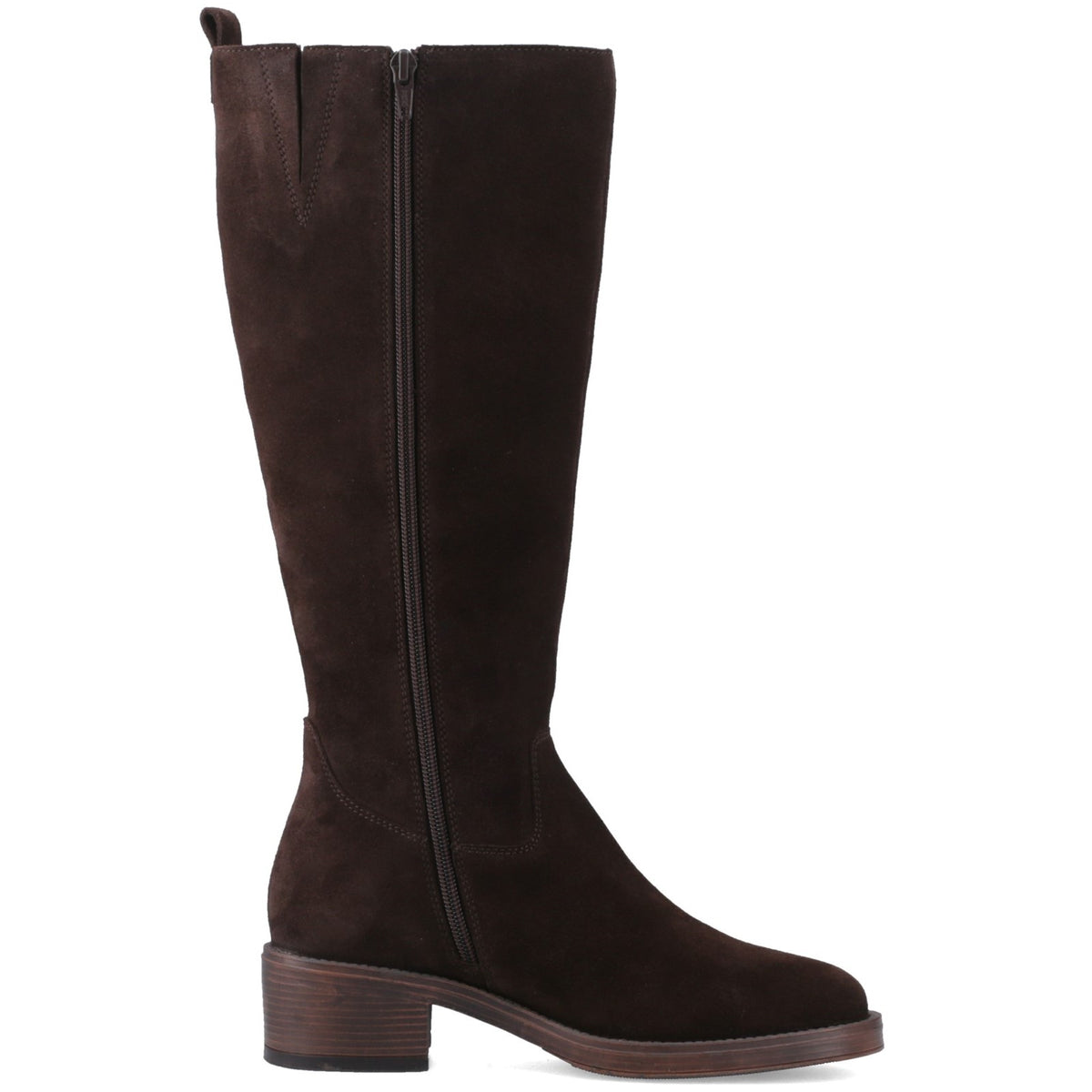Hush Puppies Womens ANTONIA SUEDE LONG BOOT CHOCOLATE