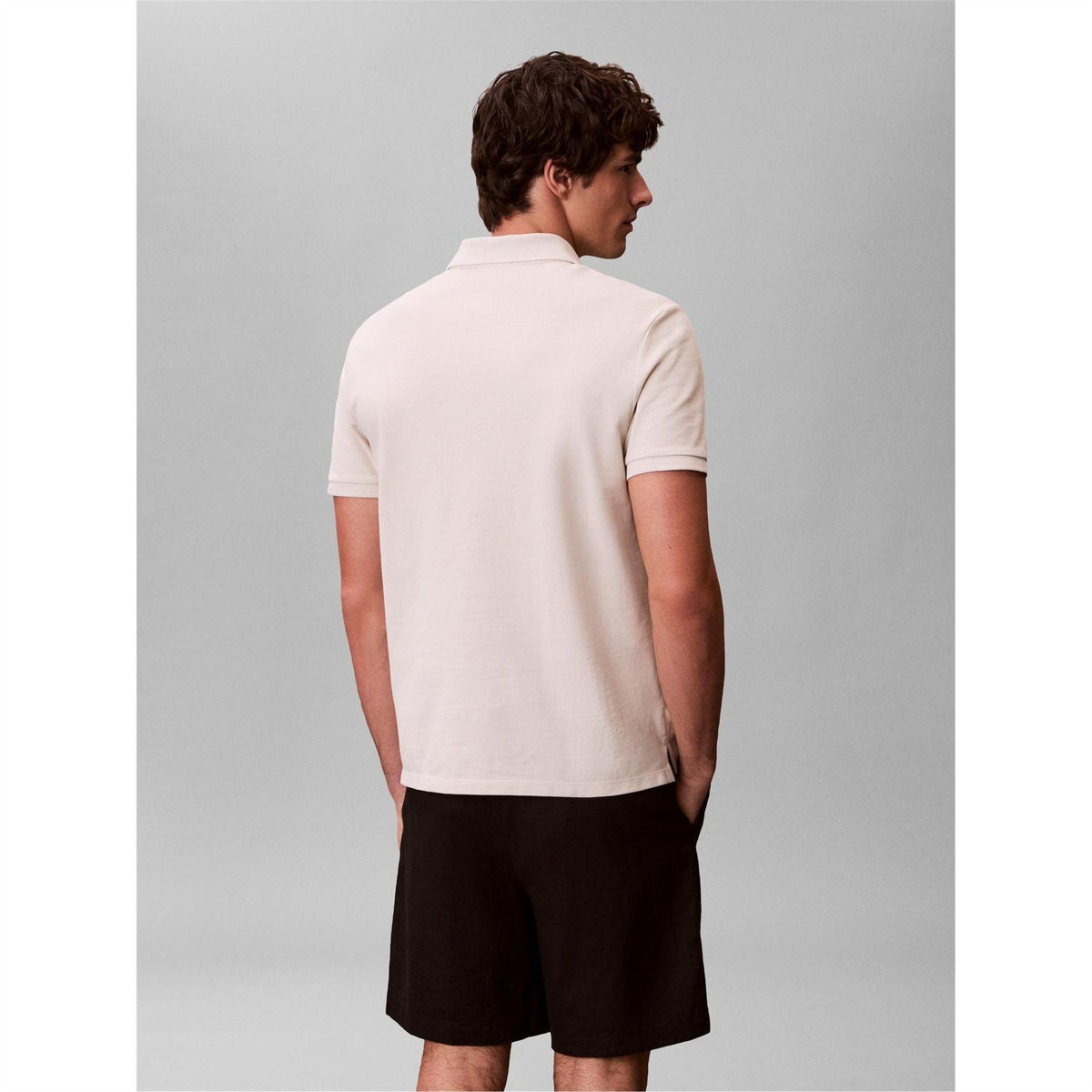 Calvin Klein Mens Polo Shirt Oatmeal