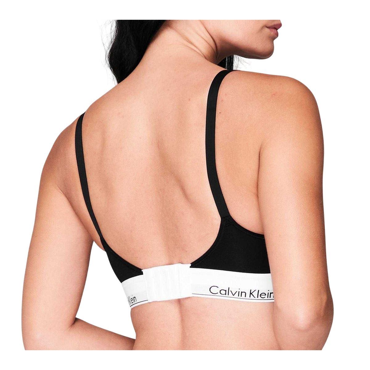 Calvin Klein Womens Cotton Blend Bralette Black