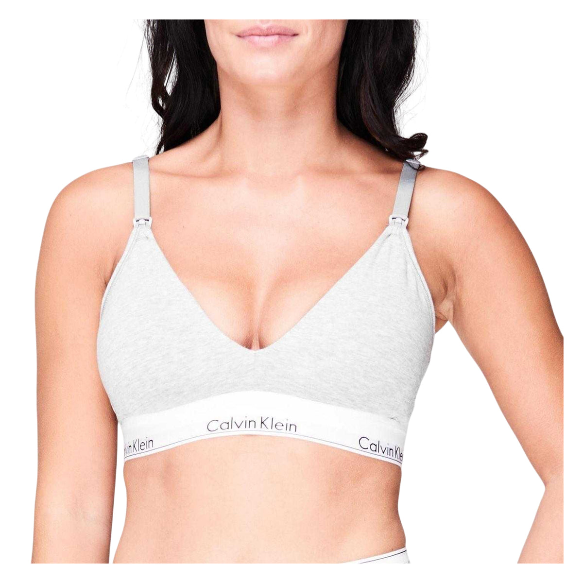 Calvin Klein Womens Cotton Blend Bralette Heather Grey
