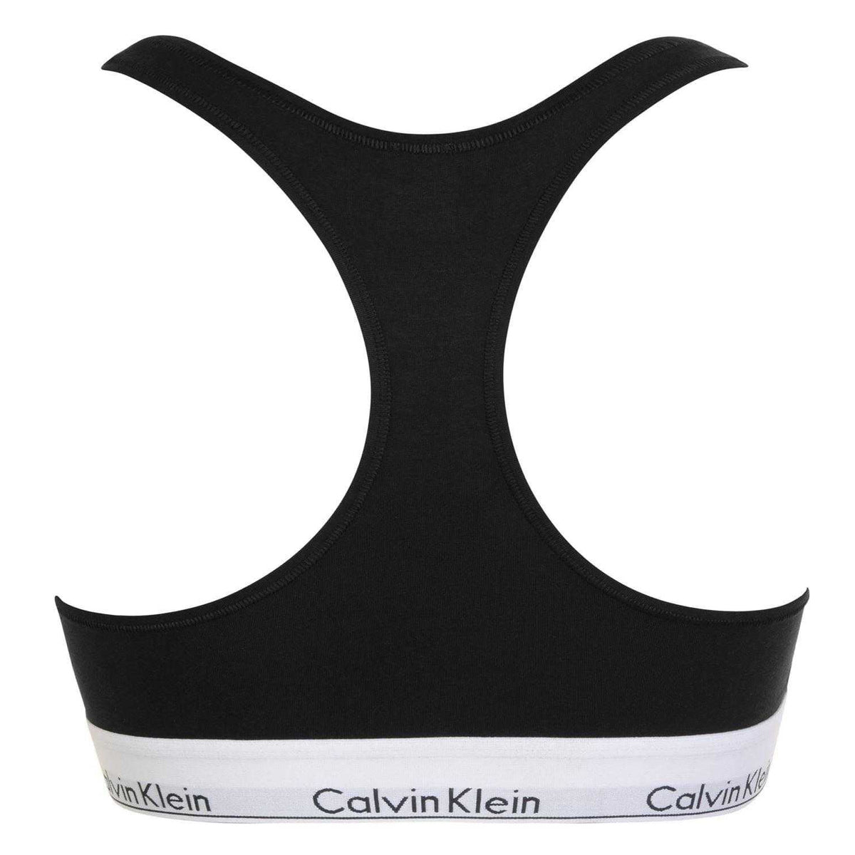 Calvin Klein Womens Logo Cotton Blend Bralette Black