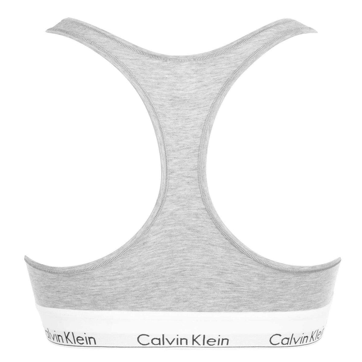 Calvin Klein Womens Logo Cotton Blend Bralette Grey