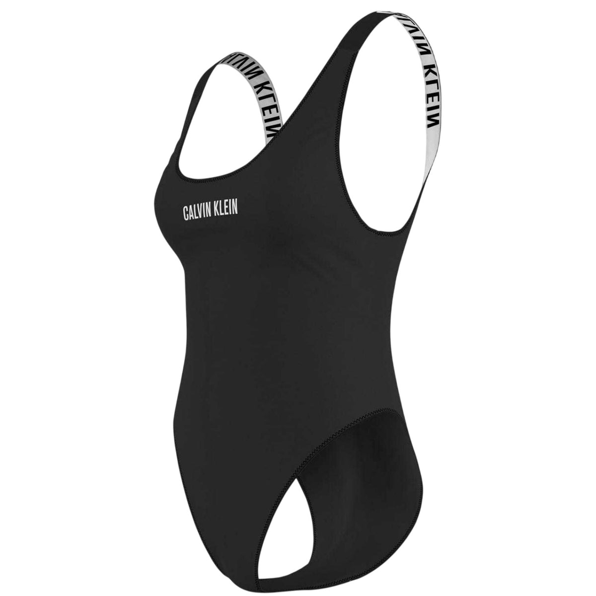 Calvin Klein Womens Logo One Piece Swimsuit Black