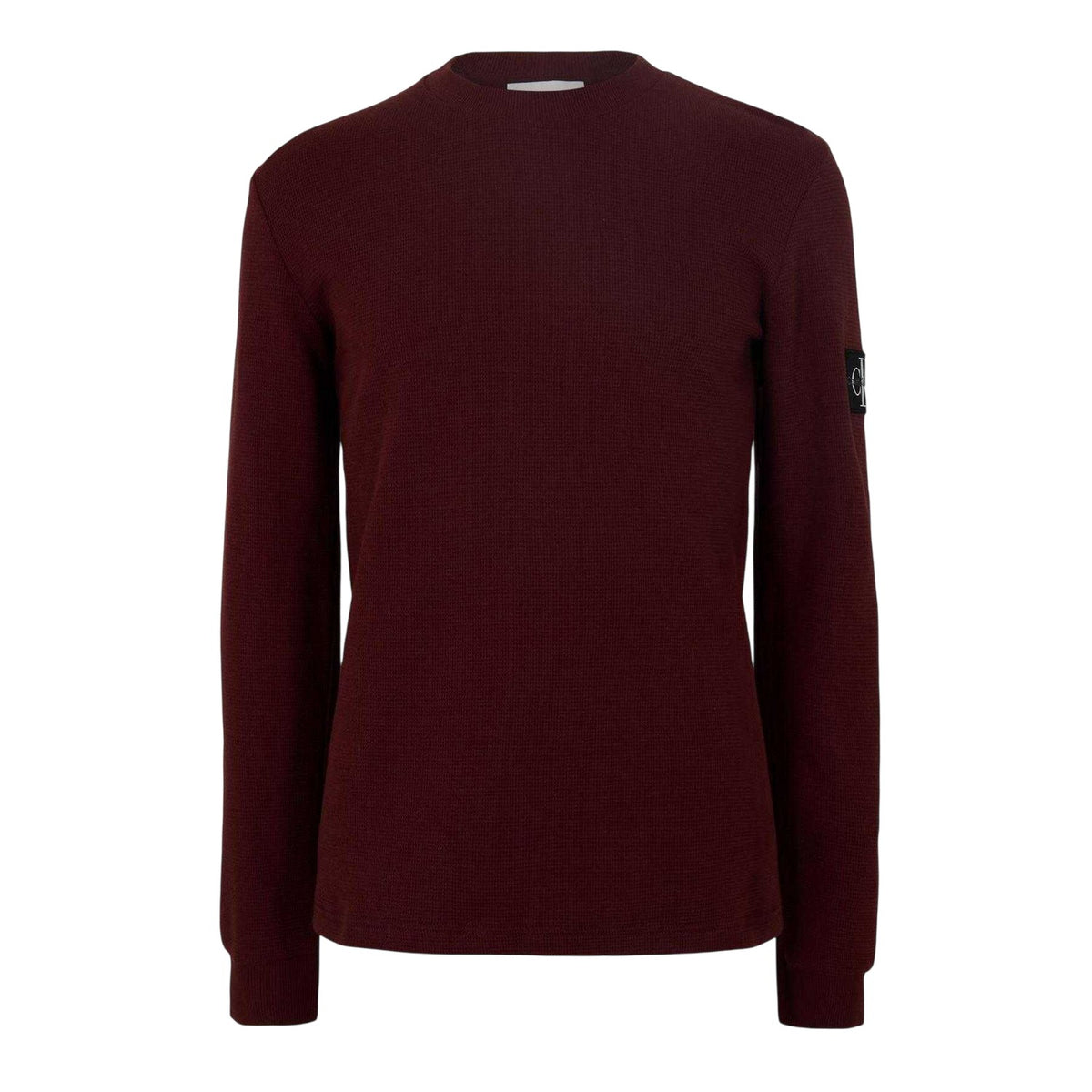 Calvin Klein Mens Waffle Long-Sleeved Top Mocha