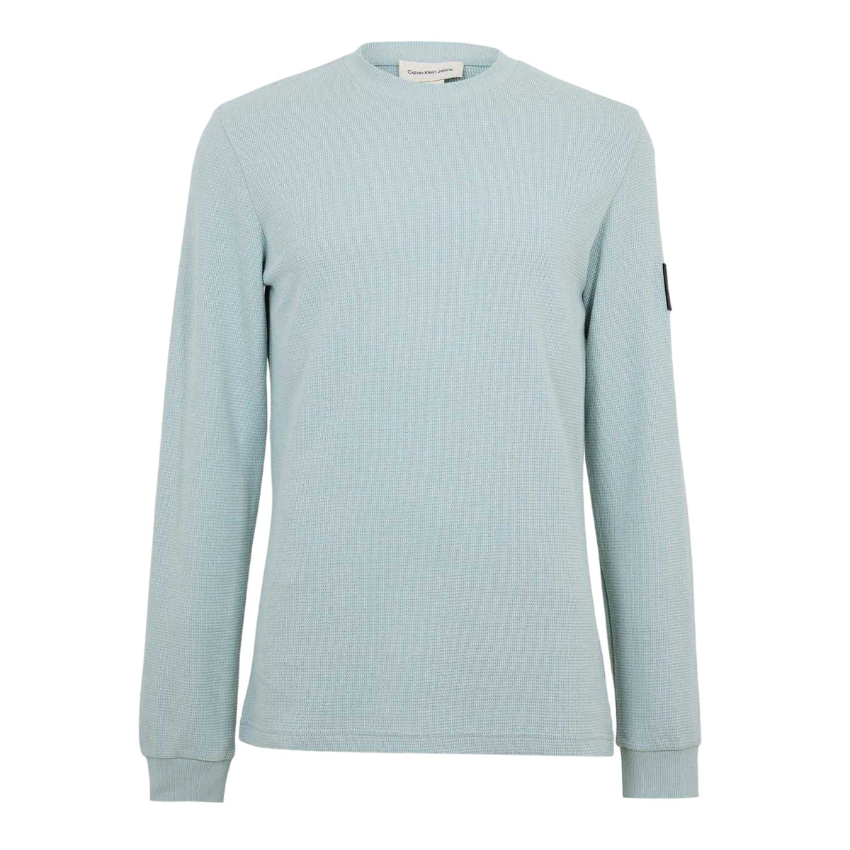 Calvin Klein Mens Waffle Long-Sleeved Top Overcast Grey