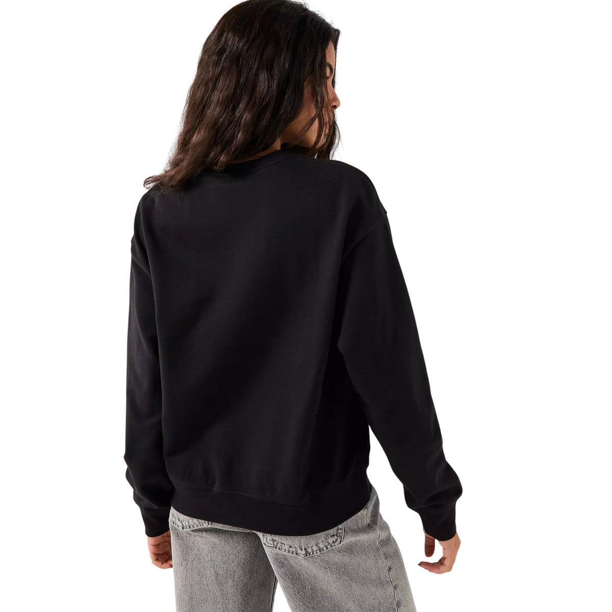 Calvin Klein Womens Logo Long-Sleeved Sweatshirt Black
