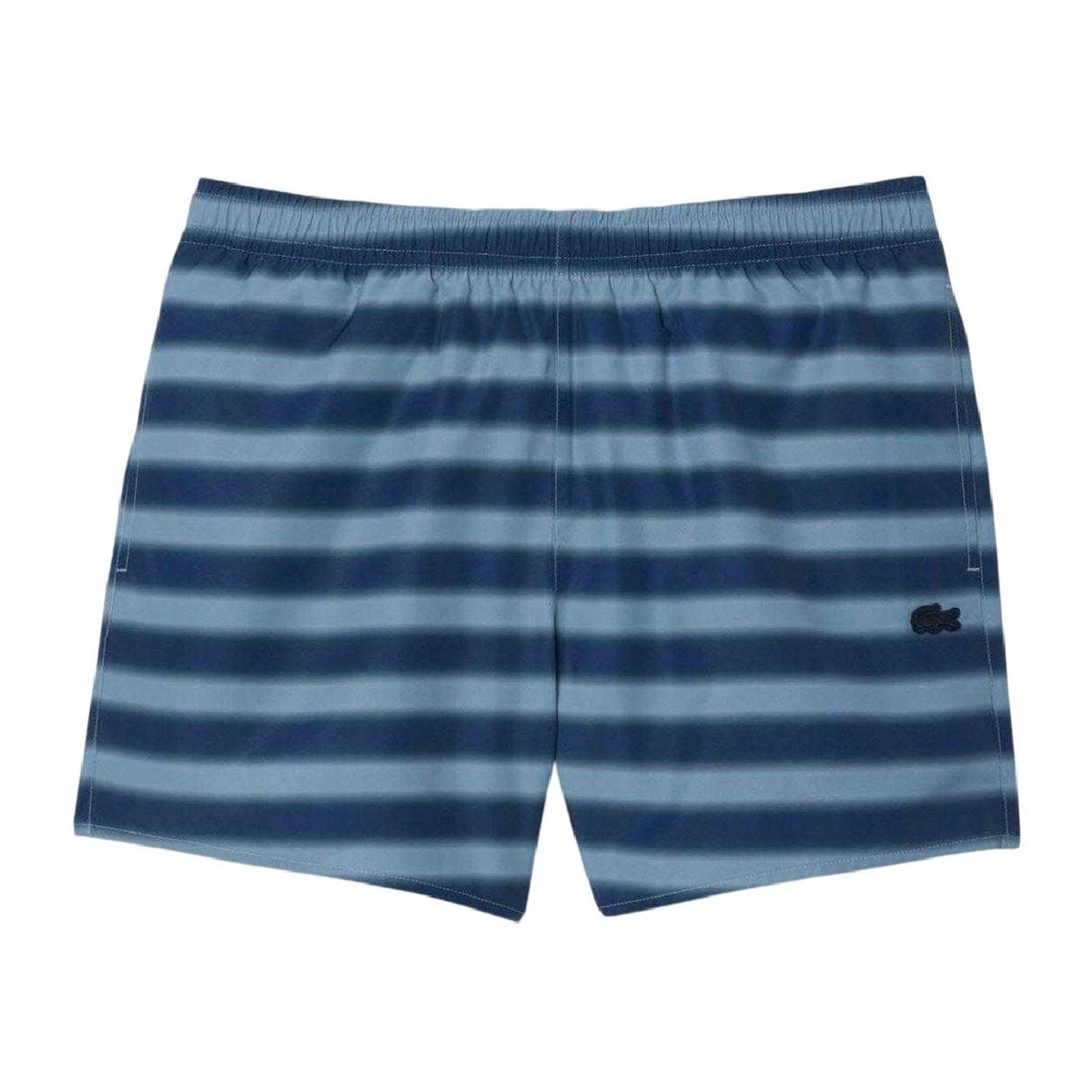 Lacoste Mens Striped Swimming Trunks Blue