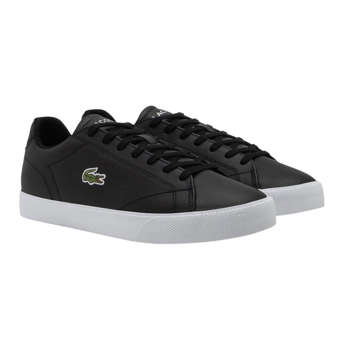 Lacoste Mens Lerond Pro Logo Leather Trainers Black/White