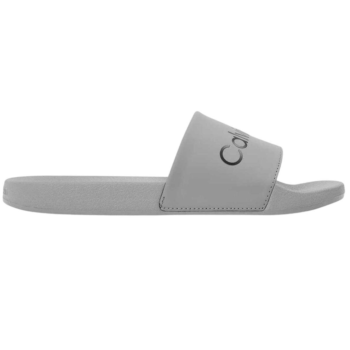 Calvin Klein Mens Flat Sliders Grey/Black