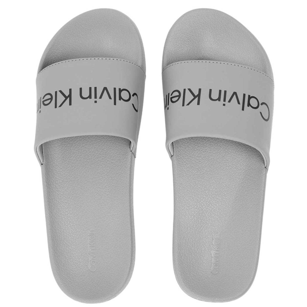 Calvin Klein Mens Flat Sliders Grey/Black